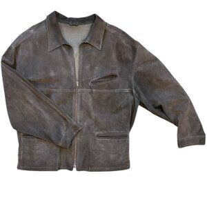 Men's Italian Verri Uomo Vintage Brown Suede Jacket